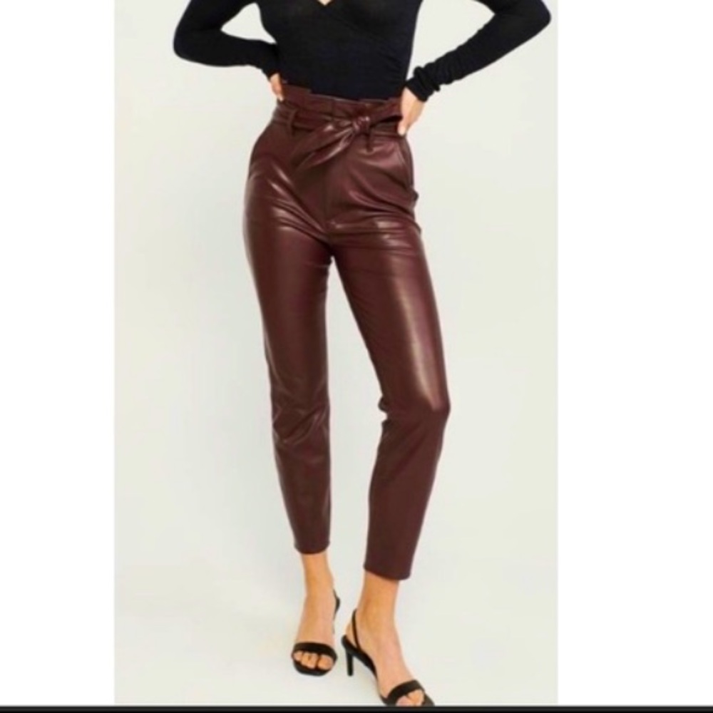Size small Abercrombie pleather paper bag waste pants